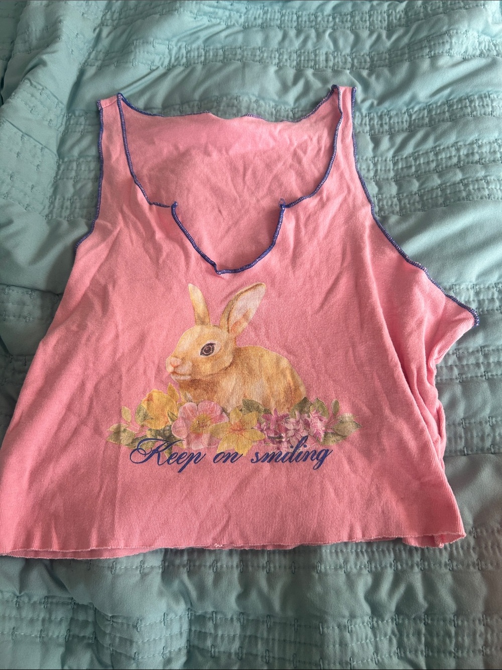Urban Outfitters Pink Bunny Crop Tank